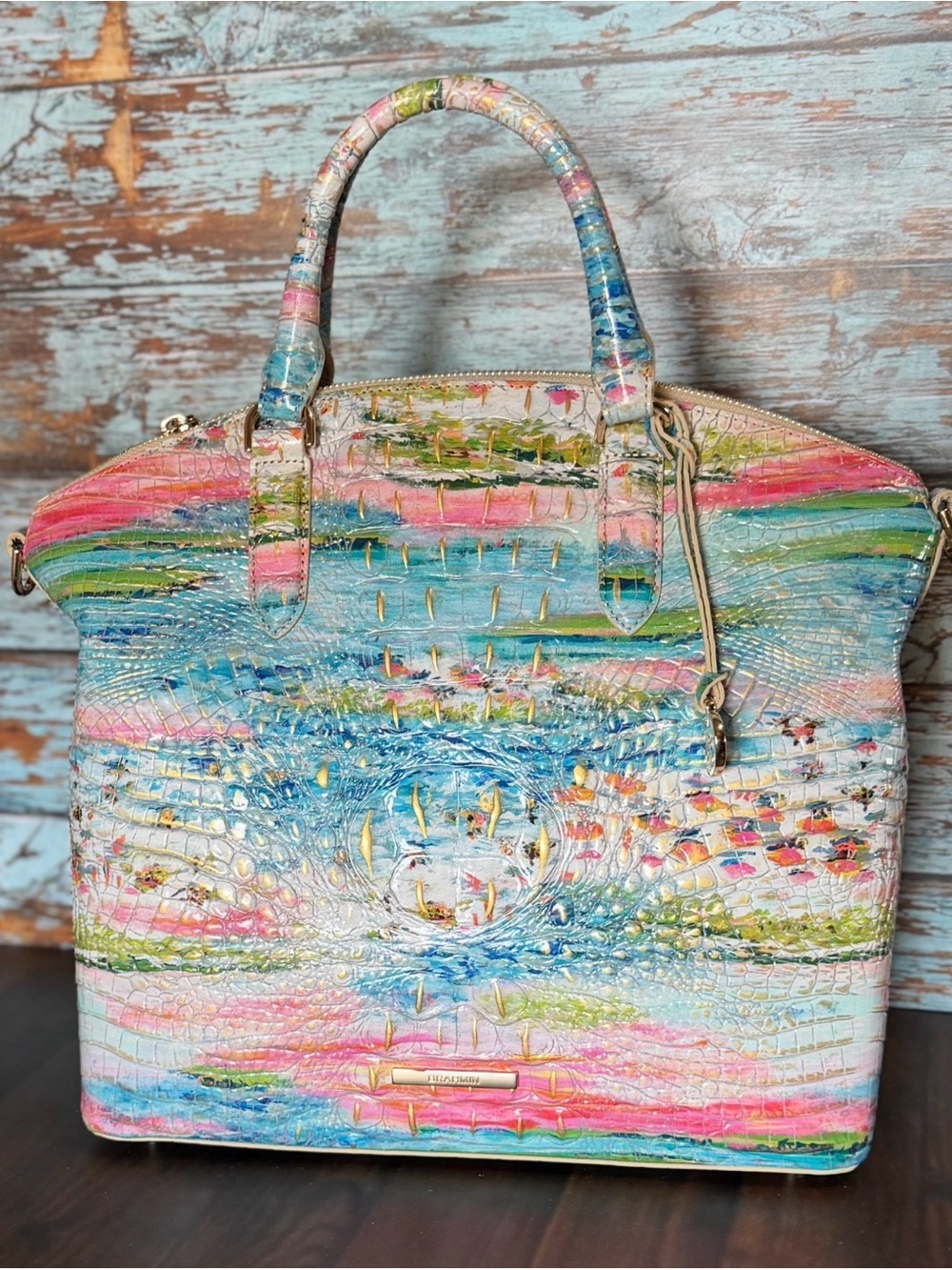 BRAHMIN Large DUXBURY STAYCATION TROPICAL BEAUTY NWT FISH COLORFUL - Picture 10 of 12